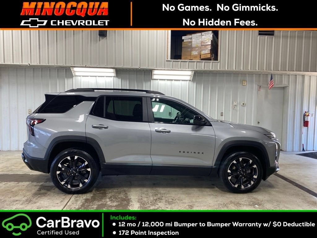 2025 Chevrolet Equinox RS in Sterling Gray Metallic — front three-quarter view
