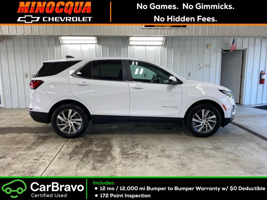 2023 Chevrolet Equinox LT in Summit White — front three-quarter view