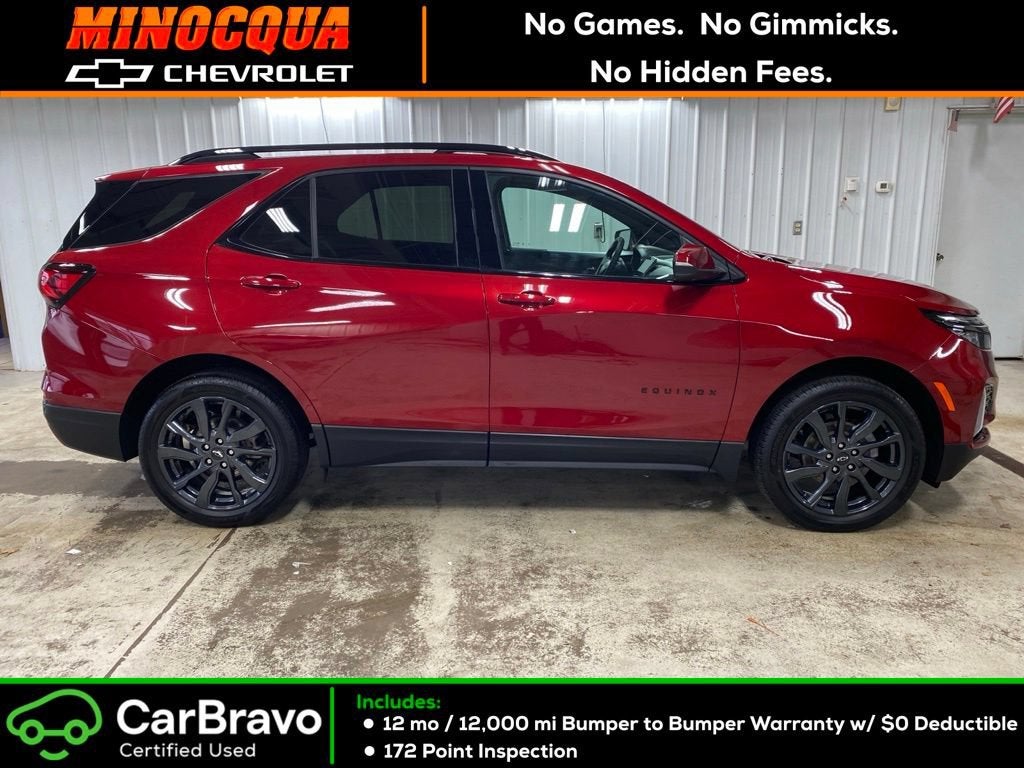 2023 Chevrolet Equinox RS in Radiant Red Tintcoat — front three-quarter view